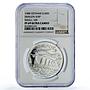 Vietnam 100 dong Dragon Boat Ship Small 100 Seafaring PF69 NGC silver coin 1988