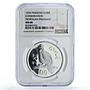 Pakistan 100 rupees Tragopan Pheasant Conservation Fauna MS68 NGC Ag coin 1976