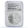 Guatemala 1 quetzal Canoe Fisher Ibero-American PF69 NGC silver coin 2002