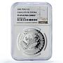 Peru 1 sol Caballito Totora Ceramics Ibero-American PF69 NGC silver coin 2002