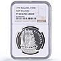 Bulgaria 1000 leva Kaliakra Ship History Seafaring PF68 NGC silver coin 1996