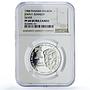 Panama 1 balboa John F Kennedy History Politics PF68 NGC silver coin 1988