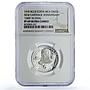Costa Rica 5 colones New Carthage Coronado 1000 in Oval PF69 NGC Ag coin 1970