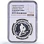 Bulgaria 10 leva Skiing Sarajevo Olympic Games Sports PF68 NGC silver coin 1984
