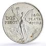 Mexico 2 pesos Independence Centennial Libertad KM-462 silver coin 1921