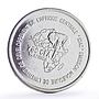Cameroon 750 francs 1/2 Africa Pygmy Peoples Pygmies Elephant silver coin 2005