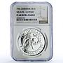 Zimbabwe 10 dollars Leopard Conservation Wildlife Fauna PF68 NGC Ag coin 1996