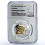 Ukraine 5 hryvnias Deer Cultural Monuments Fauna Gilt PF69 NGC silver coin 2016