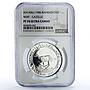 Bahrain 5 dinars Gazelle WWF Wildlife Fund Fauna PF70 NGC silver coin 1986