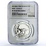 Bahrain 5 dinars Gazelle WWF Wildlife Fund Fauna PF70 NGC silver coin 1986