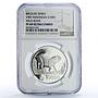 Indonesia 10000 rupiah Pig Boar Conservation Fauna PF69 NGC silver coin 1987