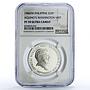 Philippines 25 piso Reagan Aquino Visit Politics PF70 NGC silver coin 1986