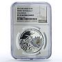 Belarus 10 roubles White Water Lily Flower Flora PF70 NGC silver coin 2012