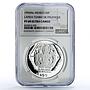 Mexico 5 pesos Lapida Tumba Palenque Precolombina Maya PF68 NGC silver coin 1994