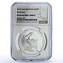 Kazakhstan 500 tenge Pelican Red Book Birds Fauna PF69 NGC silver coin 2010