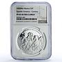 Mexico 5 pesos Paso Muerte Man Horse Ibero-American PF65 NGC silver coin 2000