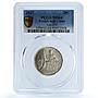 French Indochina 20 cents Third Republic Coinage MS64 PCGS silver coin 1937