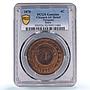 Paraguay 4 centesimos Republic Coinage SHAW Variety AU PCGS copper coin 1870