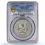Puerto Rico Lares Rio 2 tk Margarita Magraner Rulau AU55 PCGS token coin 1900