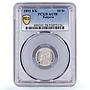 Bulgaria 50 stotinki King Ferdinand I Coinage KM-12 AU58 PCGS silver coin 1891