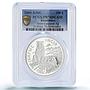 Kazakhstan 100 tenge Snow Leopards Wildlife Fauna PR70 PCGS silver coin 2009