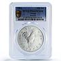 China Macau 100 patacas Rooster Year Lunar Calendar PR66 PCGS silver coin 1981