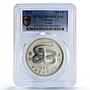 China Macau 100 patacas Snake Year Lunar Calendar PR69 PCGS silver coin 2001
