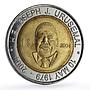 Micronesia 1 dollar President Urusemal Fantasy X#1 bimetal coin 2004