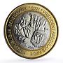 Senegal 6000 francs Abdoulaye Wade Lion Elephant Four Africa bimetal coin 2007