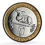 Chad 4500 francs Lamb Elephant Three Africa Fauna Fantasy X#18 bimetal coin 2005
