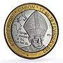 Gabon 4500 francs Pope John Paul II Elephant Three Africa X#17 bimetal coin 2007