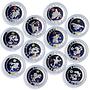 Armenia 100 dram 12 Set Zodiac Signs Star-shaped Inserts silver coins 2007 2008