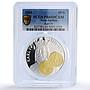 Netherlands Antilles 10 gulden Carolus Karl IV Gilt PR69 PCGS silver coin 2001