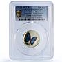 Costa Rica 50 colones Menelaus Blue Morpho Butterfly Fauna PR68 PCGS coin 2023