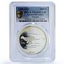 Equatorial Guinea 2000 ekuele Cheetah Wildlife Fauna PR69 PCGS silver coin 1980