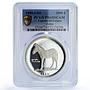 Equatorial Guinea 2000 ekuele Zebra Wildlife Fauna PR69 PCGS silver coin 1980