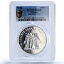 France 50 francs Hercules Liberty Equality Fraternity MS68 PCGS silver coin 1980