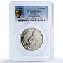 Laos 10 kip Lufengosaurus Prehistoric Dinosaurs Fauna MS66 PCGS CuNi coin 1994