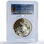 Laos 3000 kip Anticipation Rabbit Year Lunar Calendar PR69 PCGS silver coin 1999