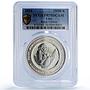 Laos 15000 kip Gibbon Monkey Wildlife Fauna Hologram PR70 PCGS silver coin 2004