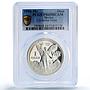 Mexico 1 onza Libertad Independence Privy Mark Olympic PR69 PCGS silver coin 199