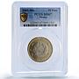 Mexico 10 pesos Turn Millennium Aztec Sun Stone MS67 PCGS bimetal coin 2001
