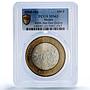 Mexico 100 pesos Don Quijote Cervantes Literature MS63 PCGS bimetal coin 2005