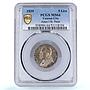 Italy Vatican 5 lire Pope Pius XII Saint Peter Boat MS64 PCGS silver coin 1939