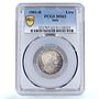 Italy 1 lira King Victor Emmanuel III Coinage KM-32 MS62 PCGS silver coin 1901