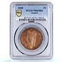 Ireland 1 penny pingin Free State Coinage Chick Bird PR65 PCGS bronze coin 1928