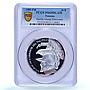 Panama 20 balboas Pacific Ocean Discovery History PR69 PCGS silver coin 1985