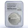 Iraq 1 dinar Oil Nationalization Tanker Ship History PF66 NGC silver coin 1973