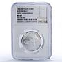 Vietnam 100 dong Jaguar Auto Cars Automobiles MS69 NGC silver coin 1986