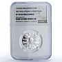 Malaysia 10 ringgit Third Plan Tun Abdul Razak Industry PF70 NGC Ag coin 1976